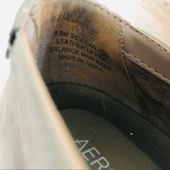 AEROSOLES Grey Leather Tie SideCar Sneakers Oxfords Flats Women's Shoes 7.5 - Picture 9 of 9